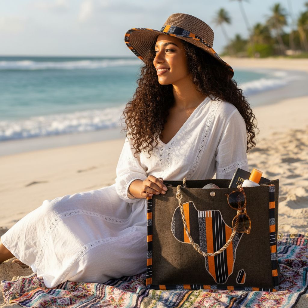 Sac et chapeau assortis bohème chic marron – Set plage femme paille et jute