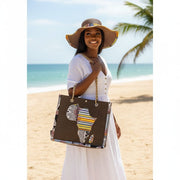 Sac et chapeau assortis bohème chic Afrique – Set plage femme paille et jute