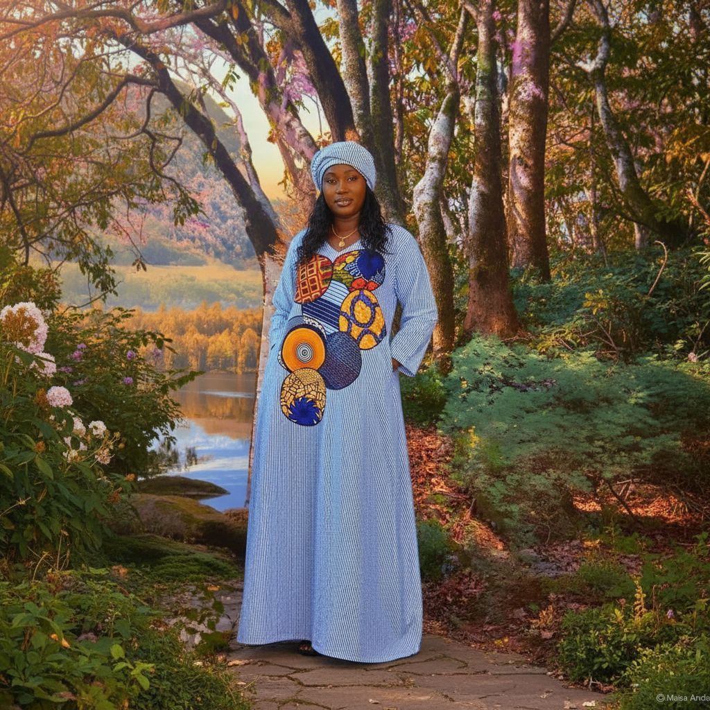 Robe africaine élégante en coton pour une allure moderne
