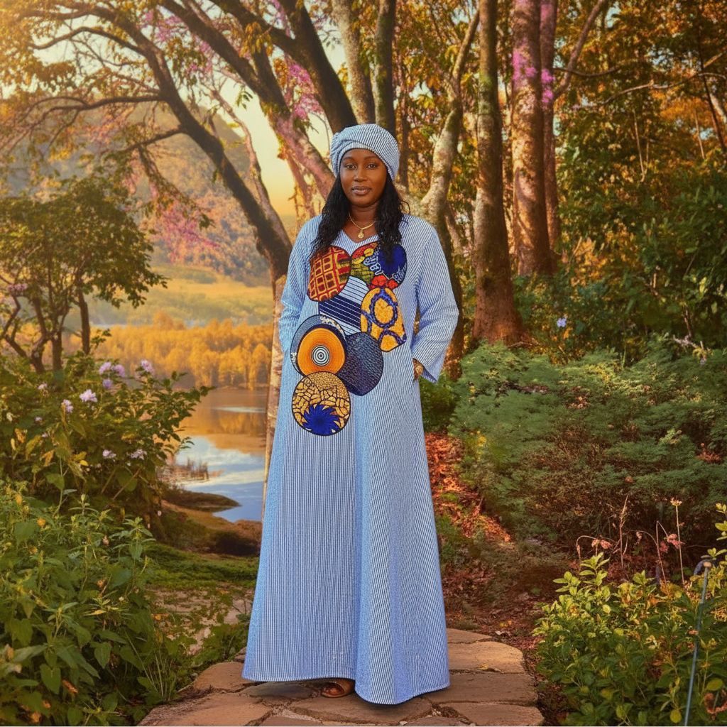Robe africaine élégante en coton pour une allure moderne