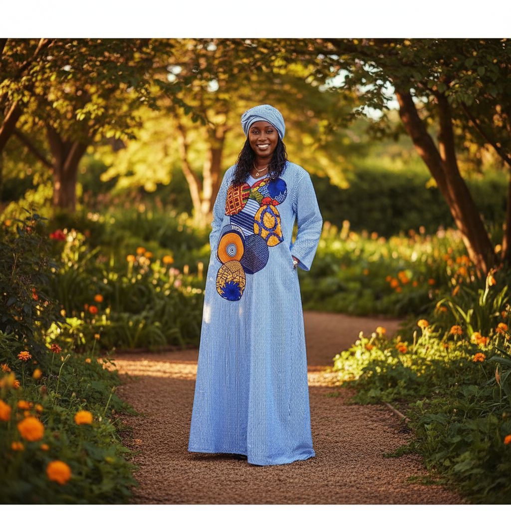 Robe africaine élégante en coton pour une allure moderne