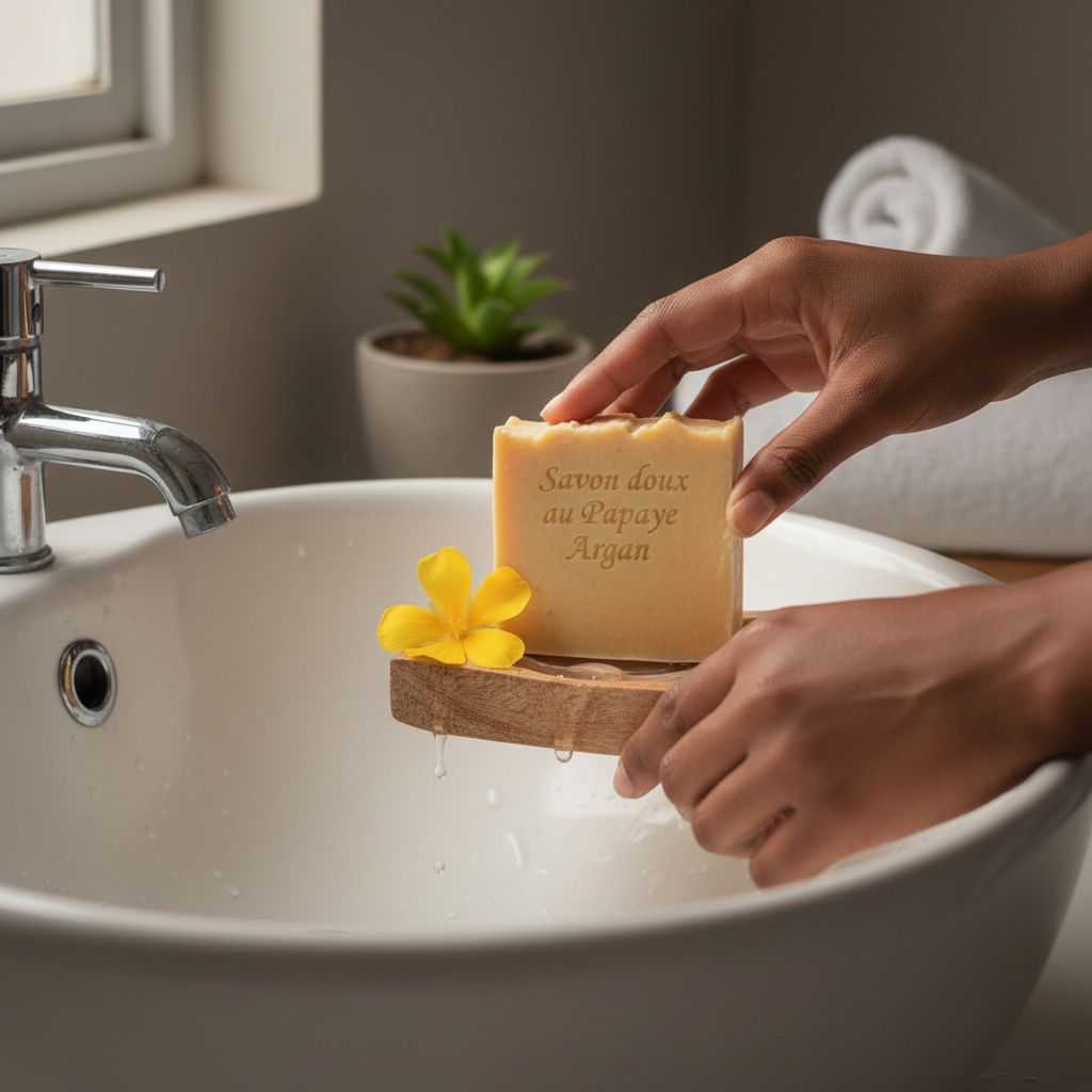 Savon doux au Papaye Argan (Visage et Peaux Sensibles)