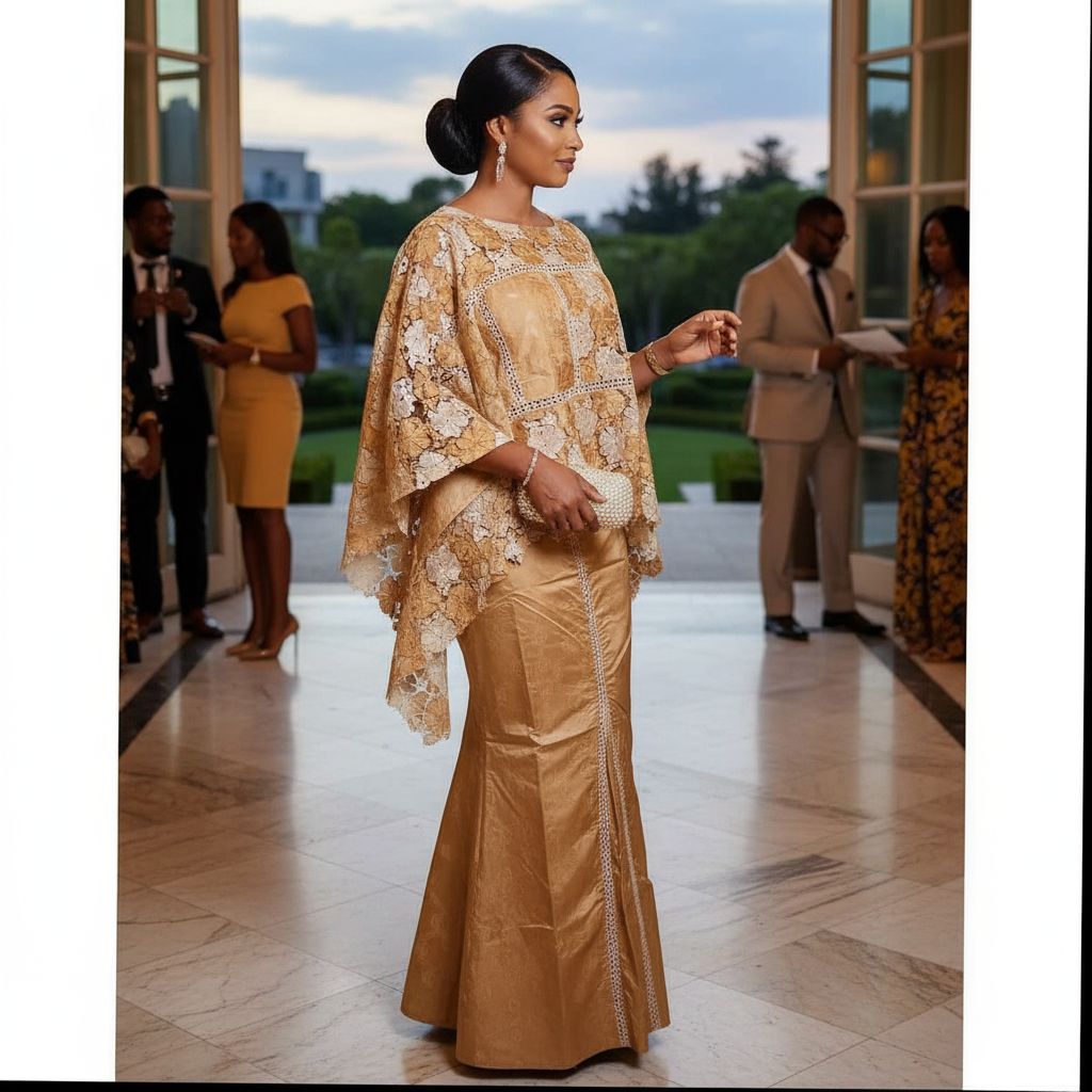 Ensemble geztner marron beige avec dentelle