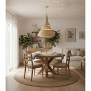 Lustre en osier naturel bohème chic