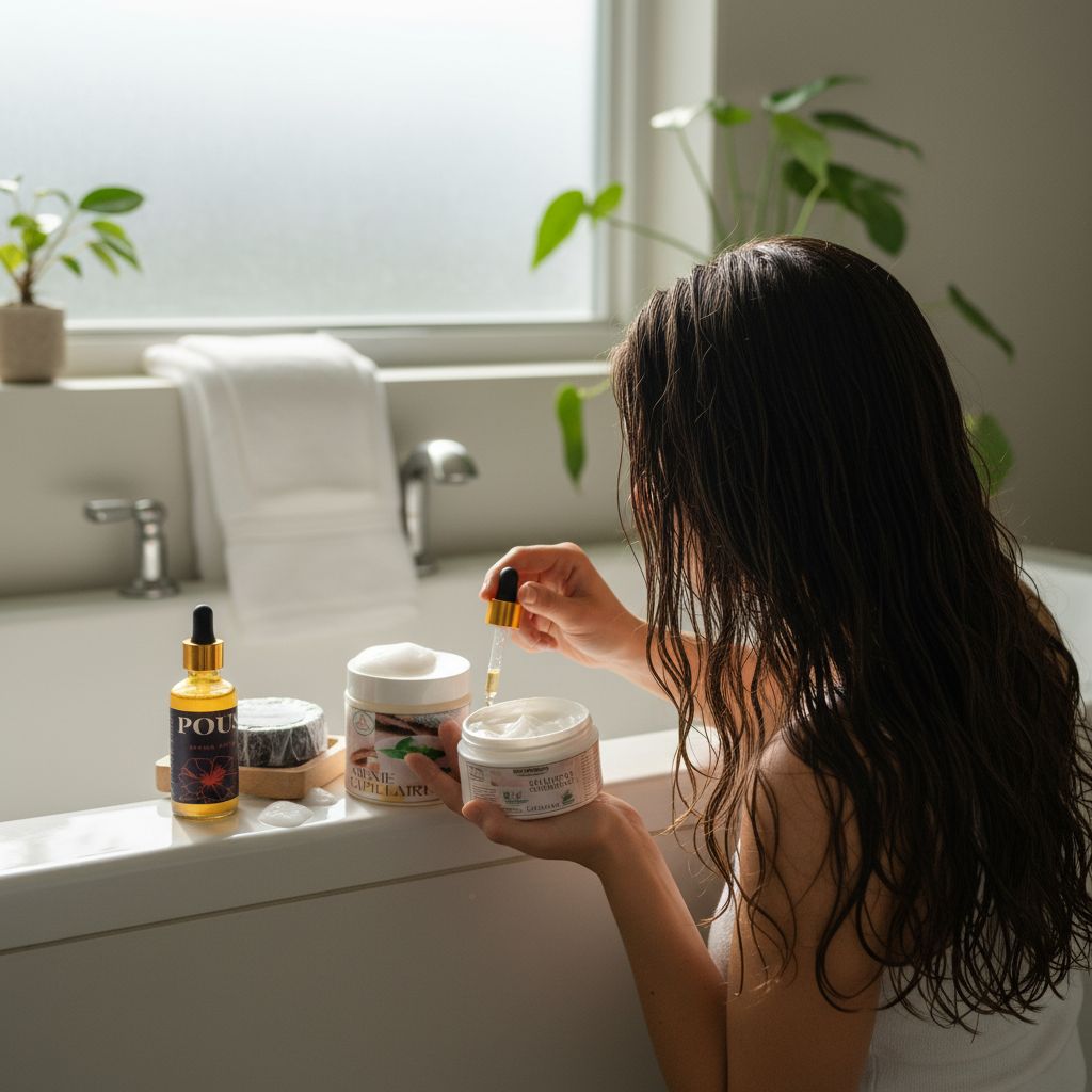 Gamme capillaire Pousse+ (Shampooing, masque solide, sérum cuir chevelu &amp; crème cire d’abeille)