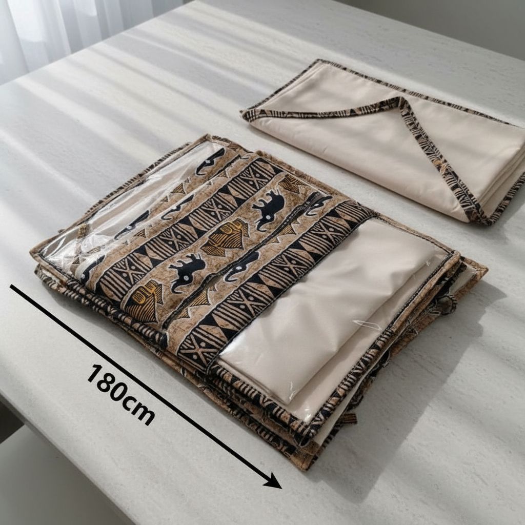 Nappe de table blanche premium avec sets en plastique irrésistibles