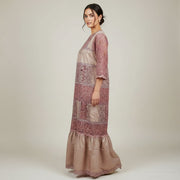 Robe dentelle champagne rose saumon élégance irrésistible