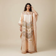 Boubou saumon orange clair avec garnitures multicolores exclusif