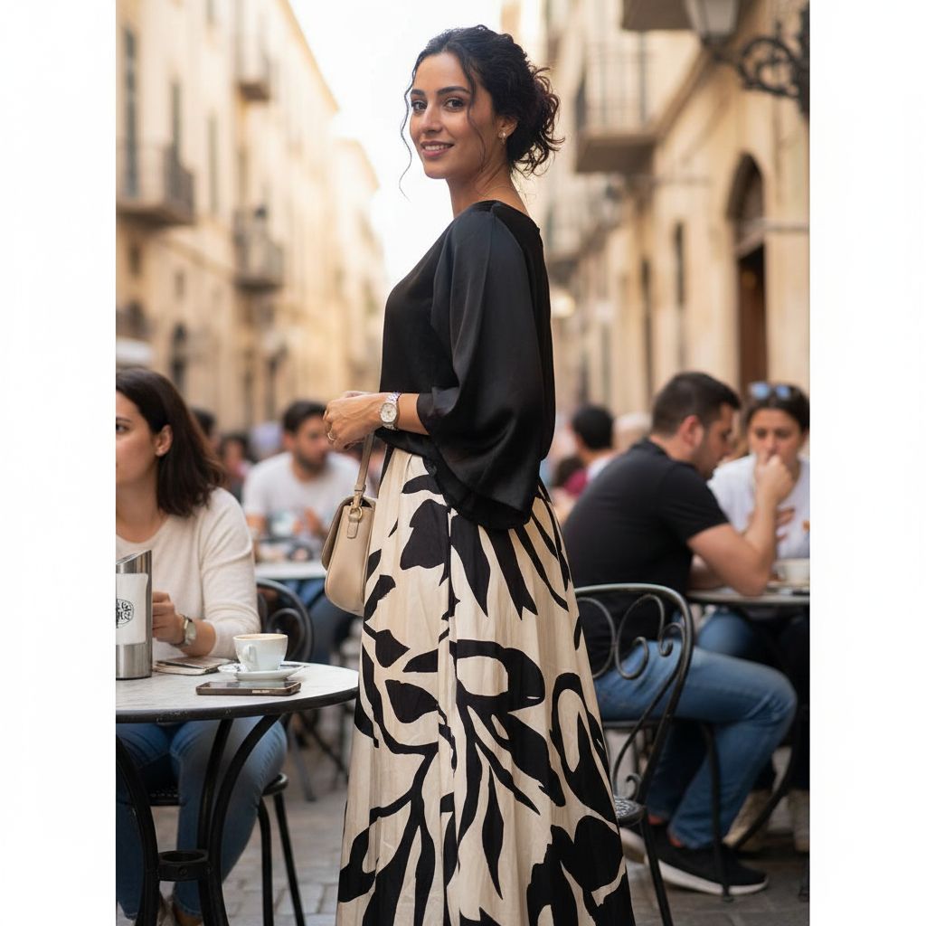 jupe élégante en noir et beige pour un style irrésistible