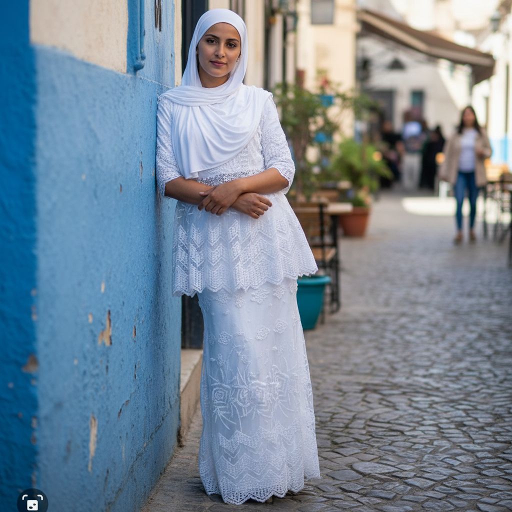 Ensemble femme marinière jupe en dentelle blanc chic et unique