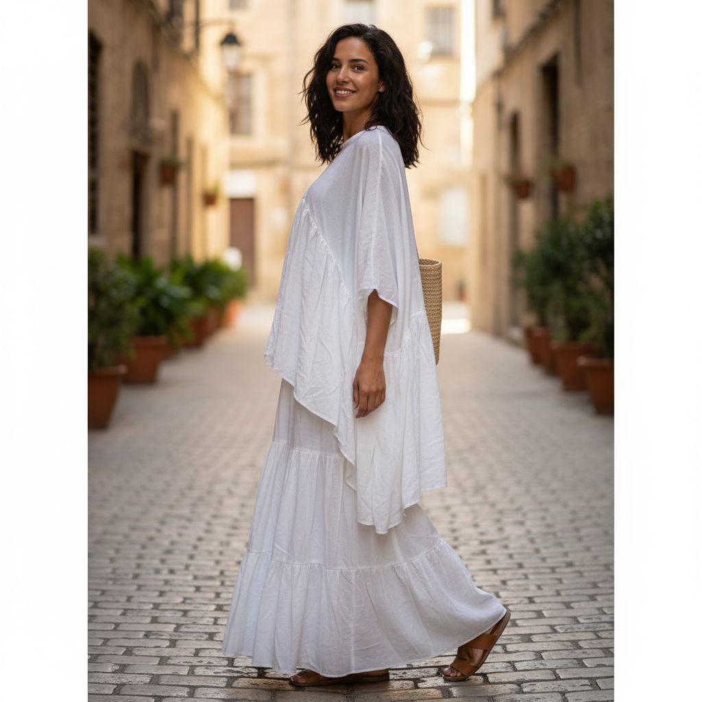 jupe blanche élégante avec haut assorti pour un style chic