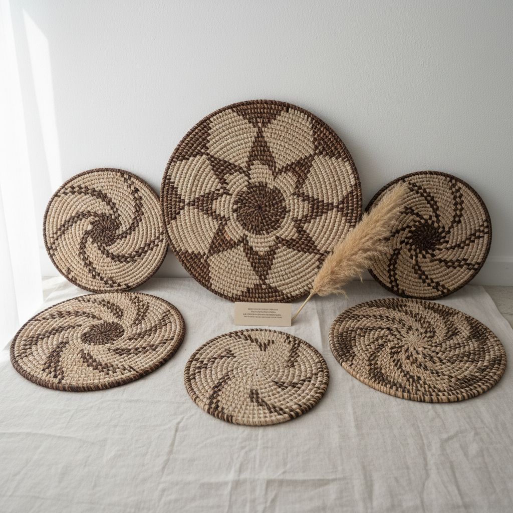 deco murale chic boheme en osier design mosaïque auburn