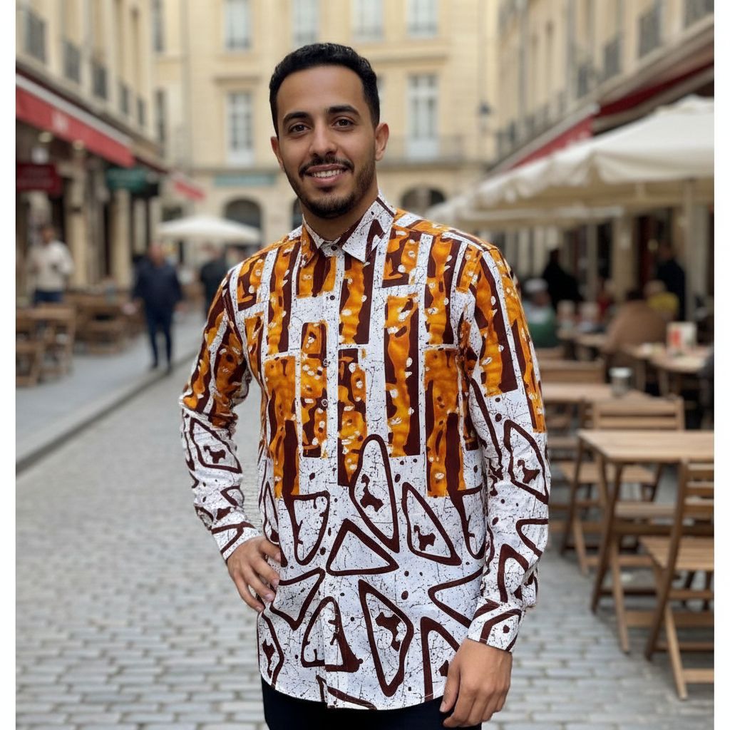 chemise africaine en tissu Woodin Bogolan pour un style unique
