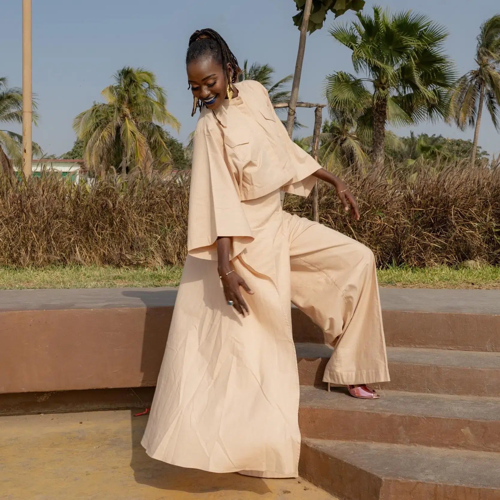 Kaftan Beige Lin Naturel - Élégance et Confort Intemporels