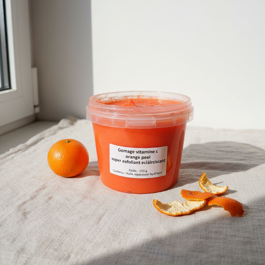 Gommage Vitamine C Exfoliant Visage Orange Peel Éclat et Hydratation