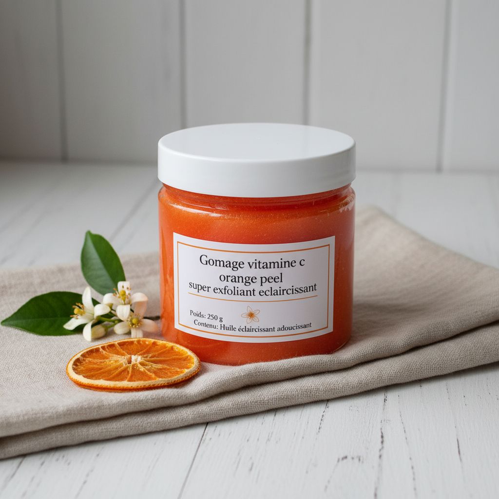 Gommage vitamine C visage à l’orange peel, exfoliant naturel éclat peau