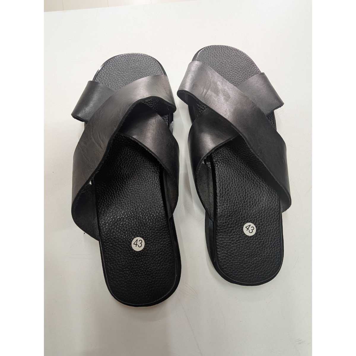 Sandales cuir homme noires pointure 43