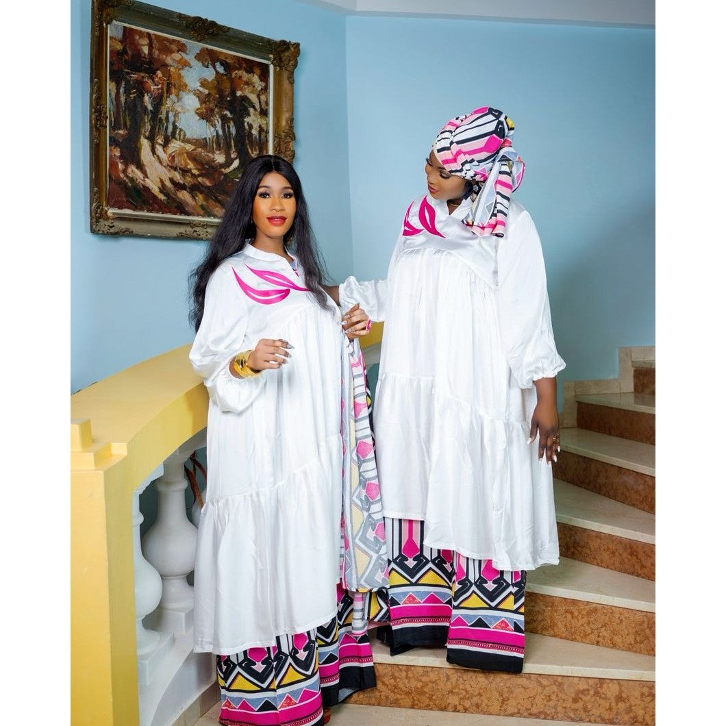 Ensemble tunique africaine femme patchwork chic – tenue élégante moderne