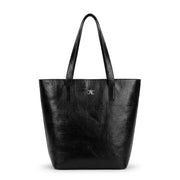Sac cabas cuir femme noir et bleu cuir véritable