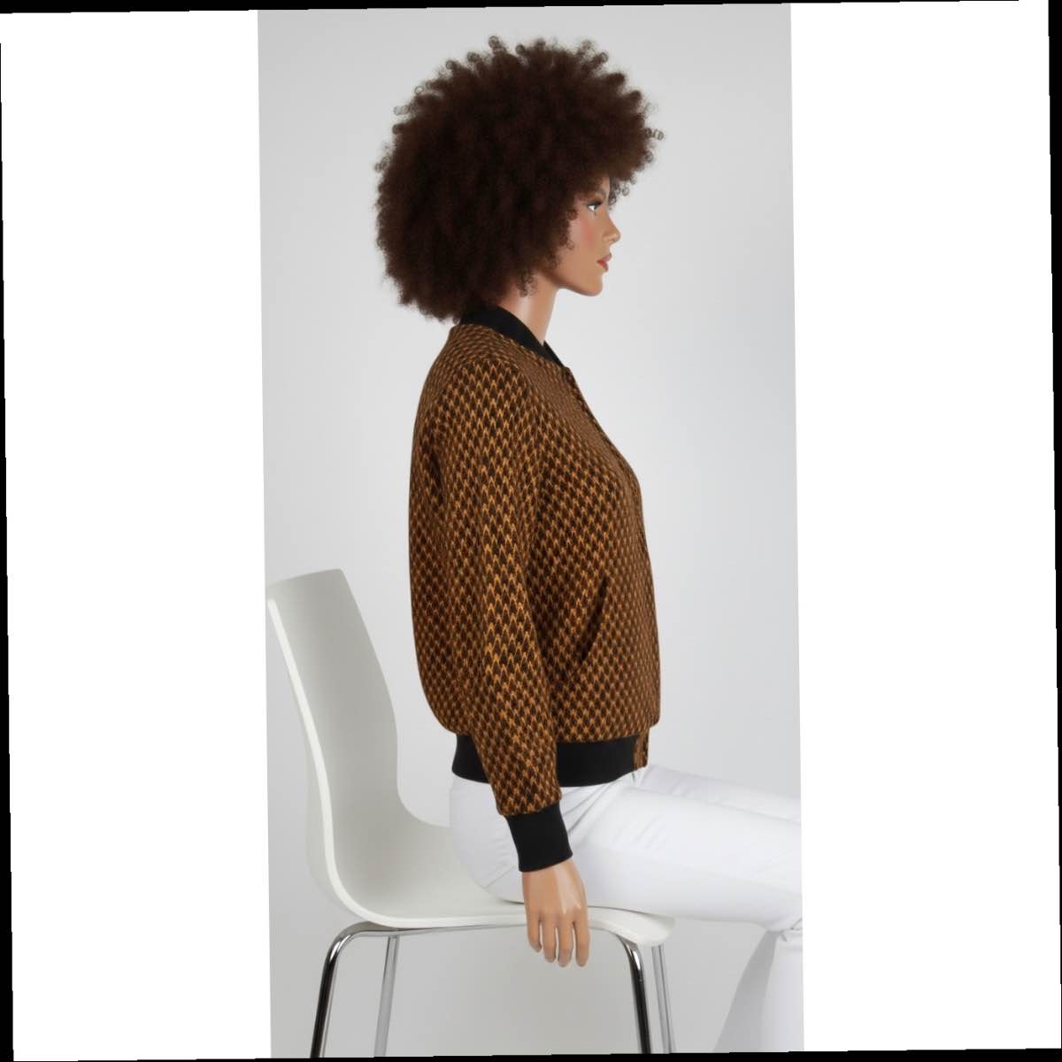 Pull wax homme noir et jaune moutarde, veste zipper grande poche chic