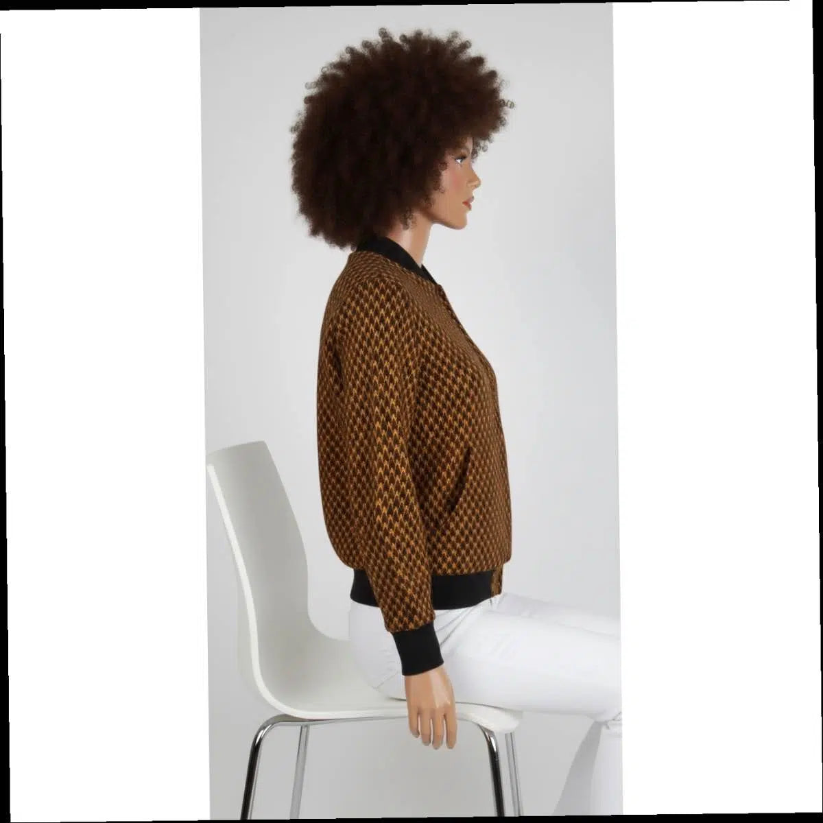 Pull wax homme noir et jaune moutarde, veste zipper grande poche chic