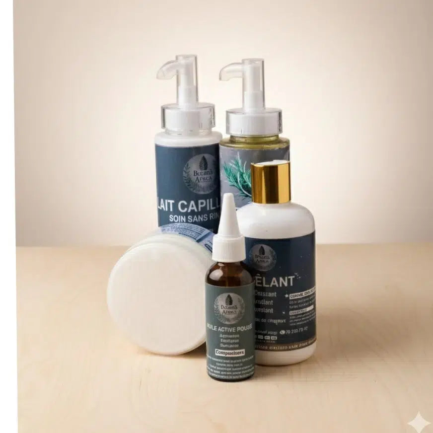 Soins capillaires naturels : gamme complète cheveux sains et accessoires haut de gamme