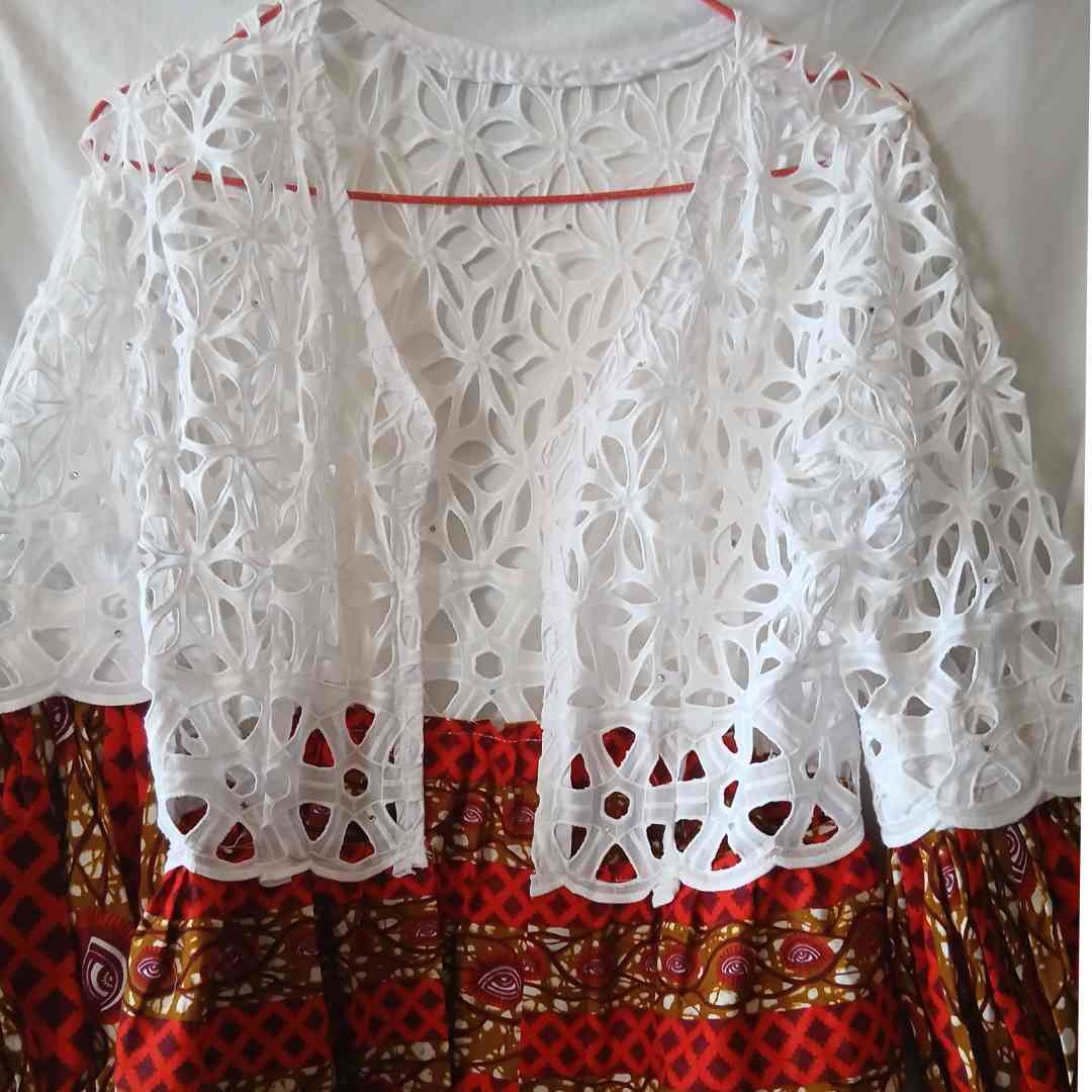 Robe femme en wax et brode