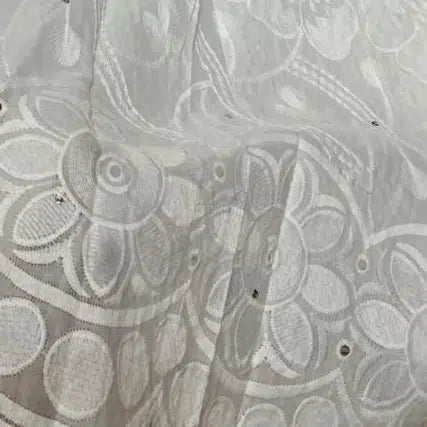 Tissu voile brodé coton élégant, dentelle blanche ou noire pour robe et mariage