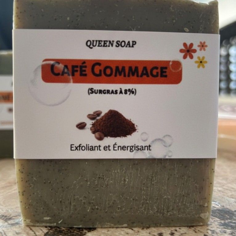 Savon artisanal au café exfoliant naturel, surgras hydratant visage et corps