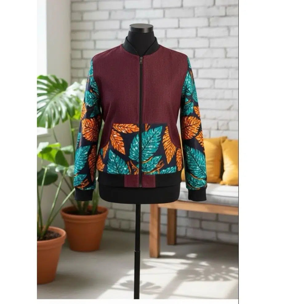 Pull wax femme original avec zip, motif floral, coton et denim