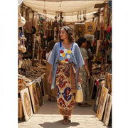 Haut lin femme bohème chic – Tunique pagne tissée artisanale élégante