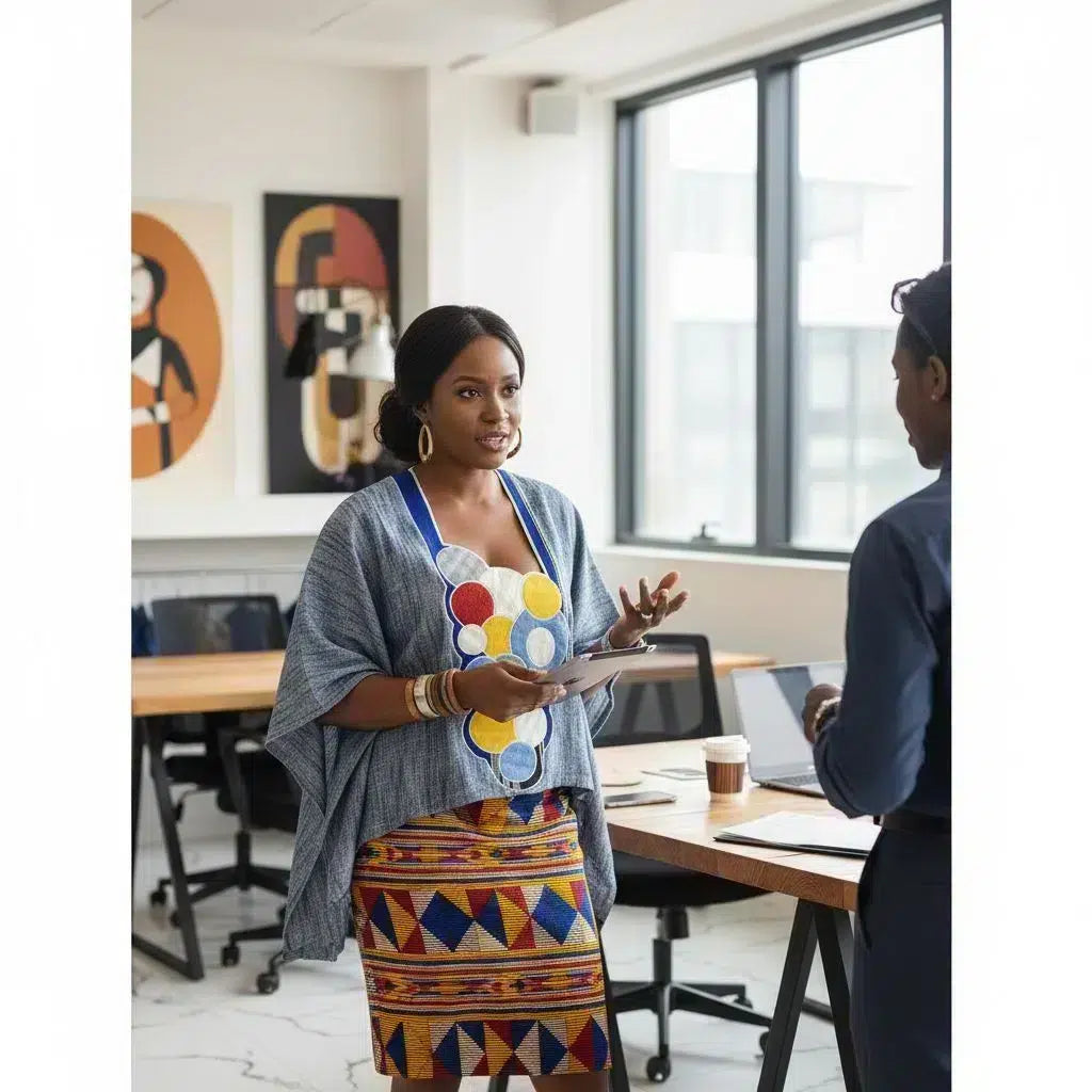 Haut lin femme bohème chic – Tunique pagne tissée artisanale élégante