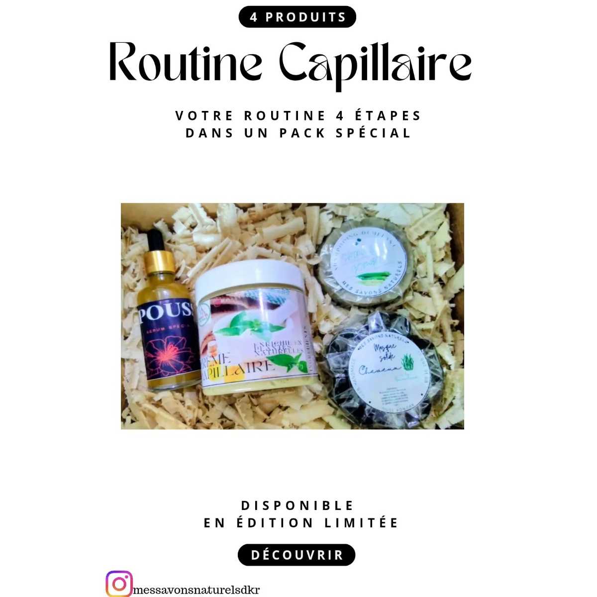 Gamme capillaire Pousse+ (Shampooing, masque solide, sérum cuir chevelu &amp; crème cire d’abeille)