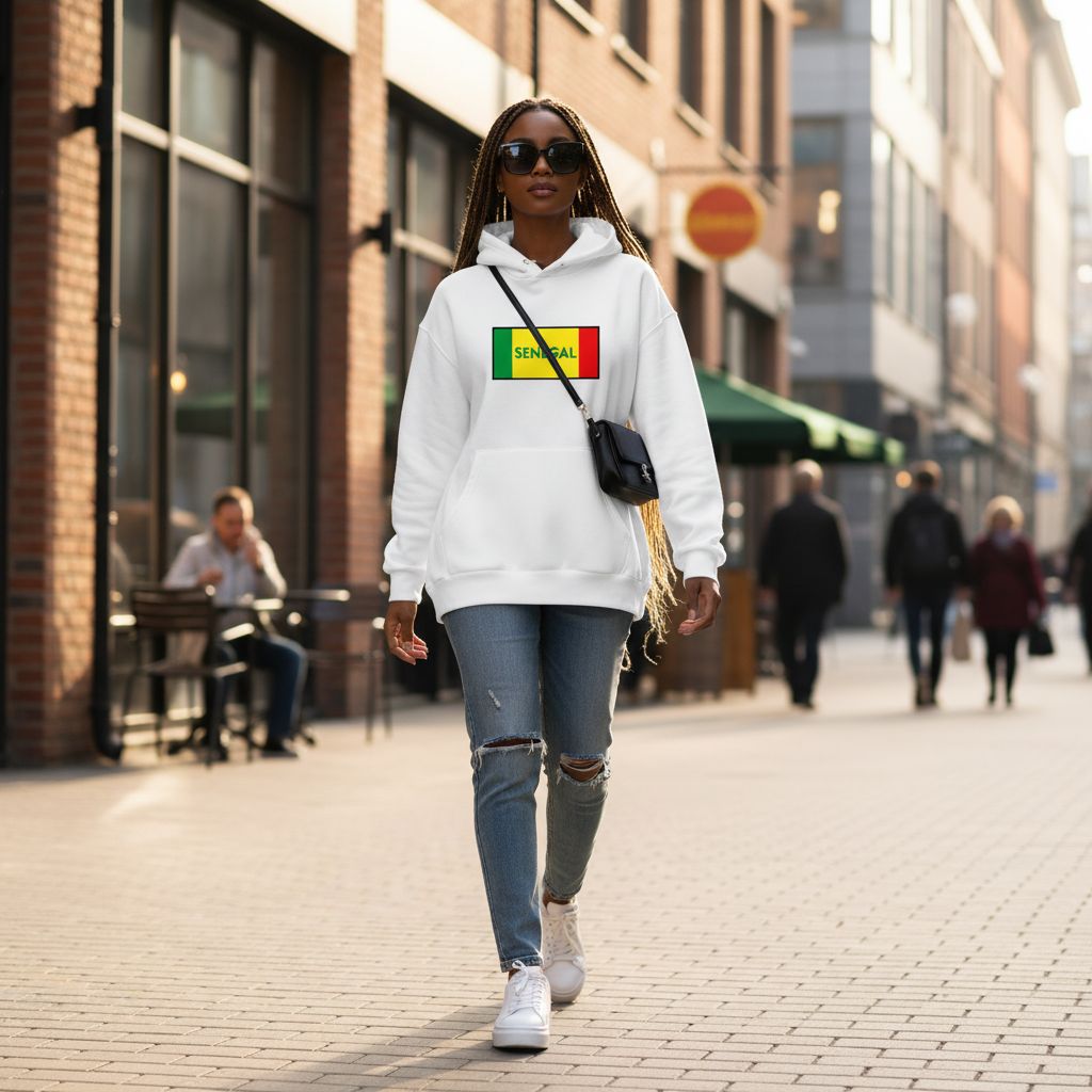 Hoodie Senegal – Sweat à Capuche Unisexe, Style Africain, Tailles M à 2XL