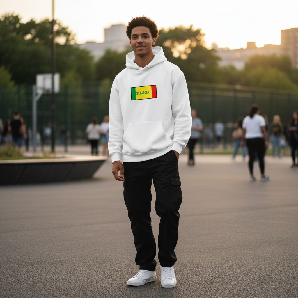 Hoodie Senegal – Sweat à Capuche Unisexe, Style Africain, Tailles M à 2XL