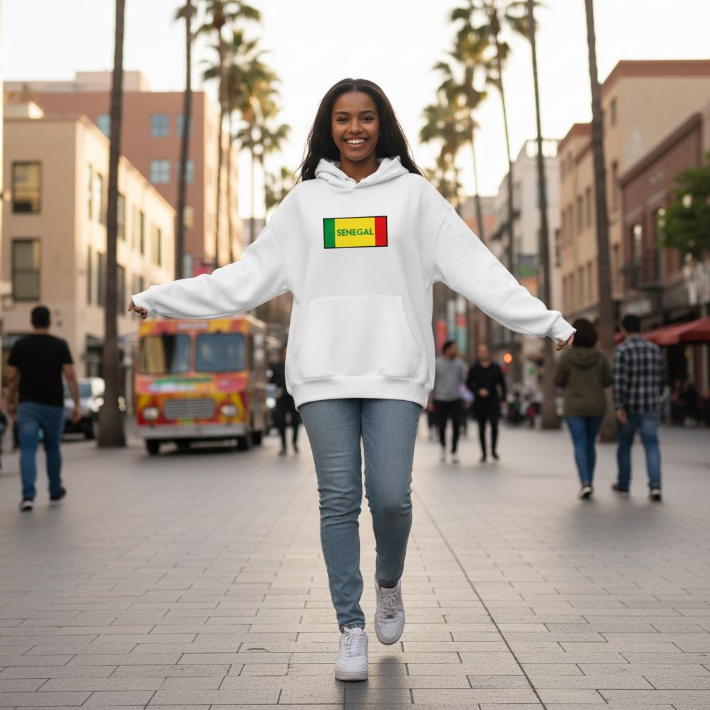 Hoodie Senegal – Sweat à Capuche Unisexe, Style Africain, Tailles M à 2XL