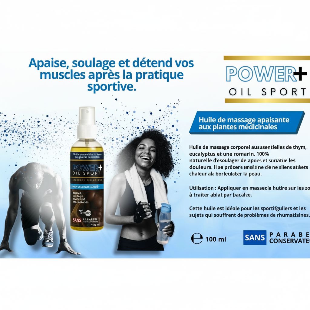 POWER+ ARTÉBIO Huile de massage anti-douleurs – Circulation sanguine 100% naturelle