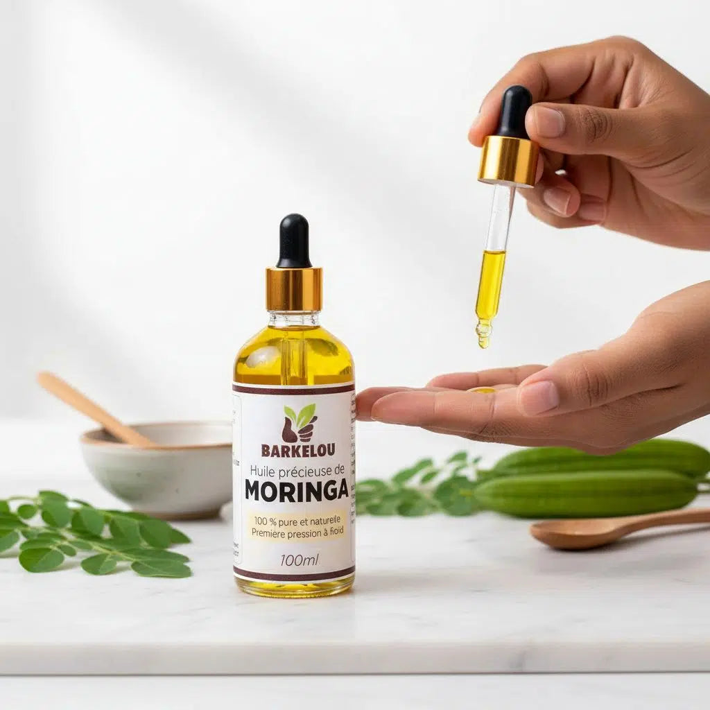 Huile de moringa pure 100ml bio, visage, cheveux et soin beauté