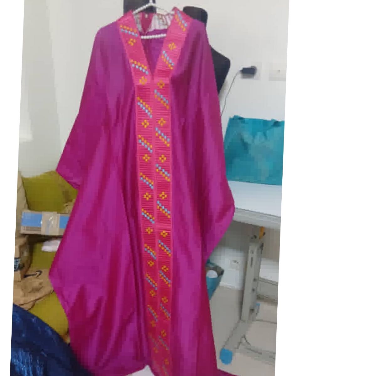 Robe brocard rose fushia élégante, robe de mariage et cérémonie femme
