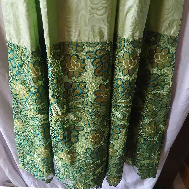 Robe bazin avec dentelle HKG ou guipure
