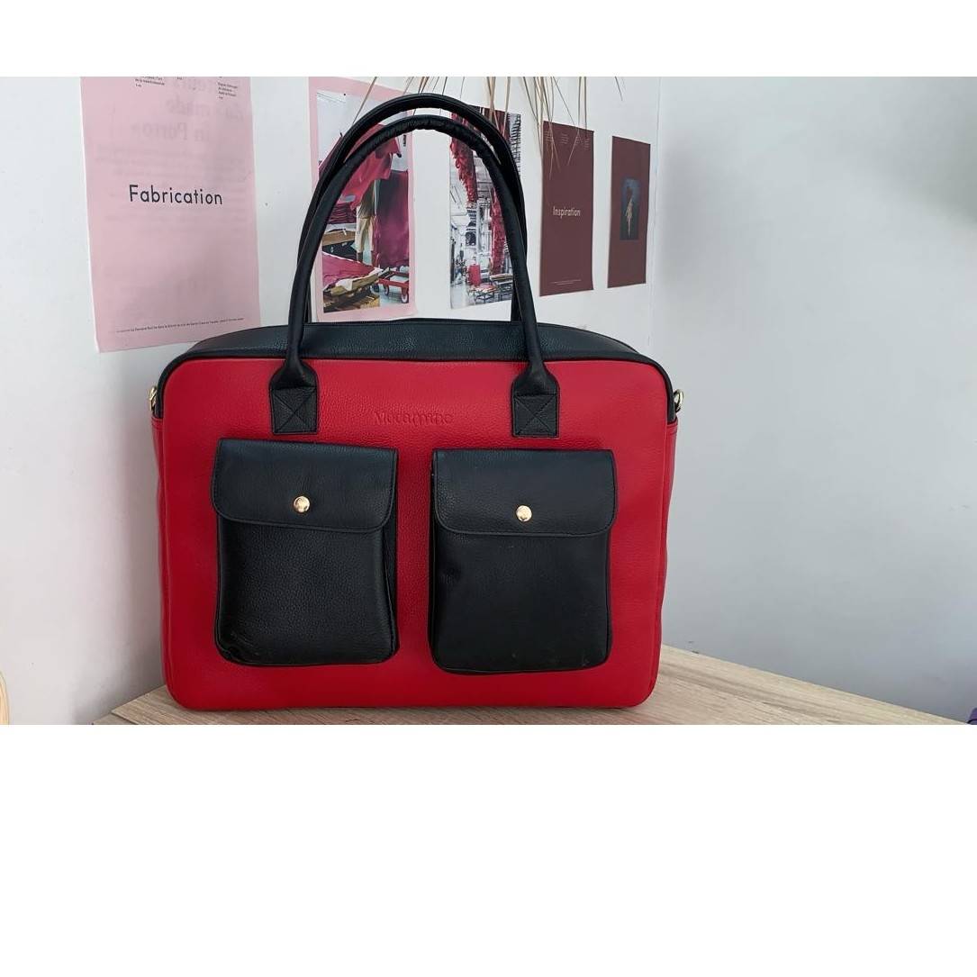 Sac ordinateur cuir femme Fatima en cuir vachette pleine fleur élégant (30x40)