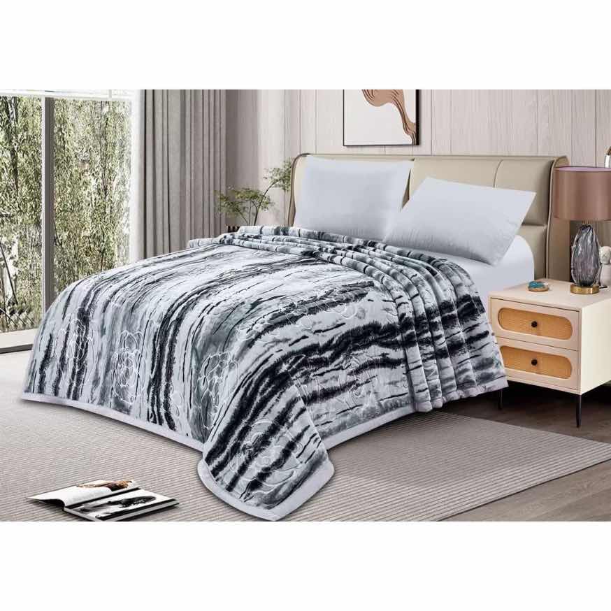 Couverture lourde 4,5 kg double face motif tigre gris, plaid chaud et épais