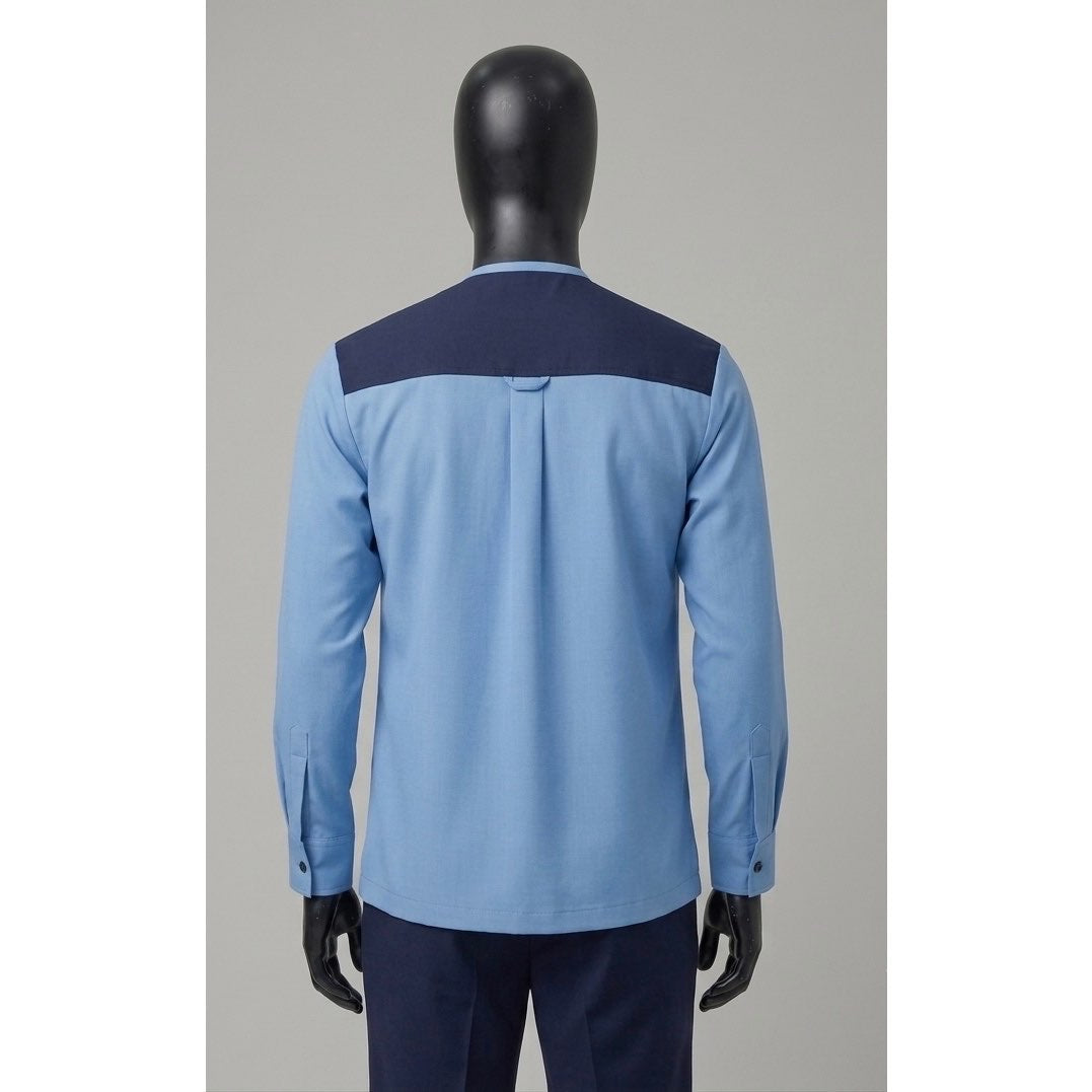 Haut homme bleu décontracté supercent, confortable, coupe ample