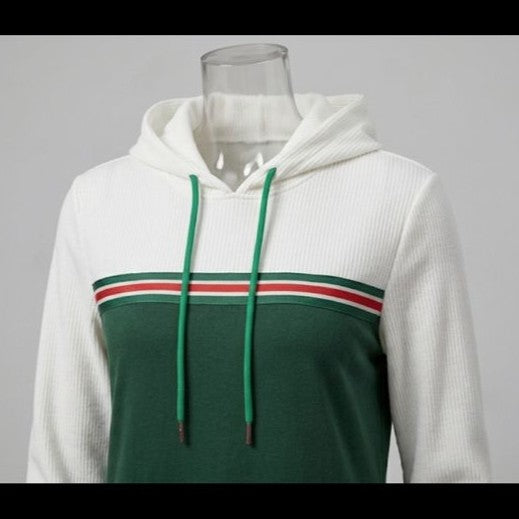 Diallabé à capuche unisexe color block confortable coton élégant