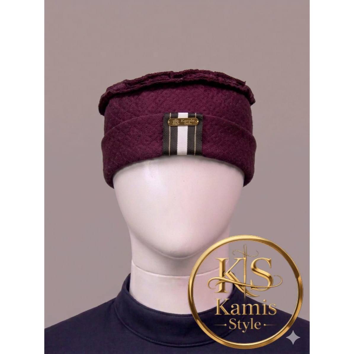 Bonnet afghan réinventé chic unisexe, simili cuir marron camel élégant