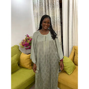 Robe d’été femme grise longue bohème ample coton, confortable et chic