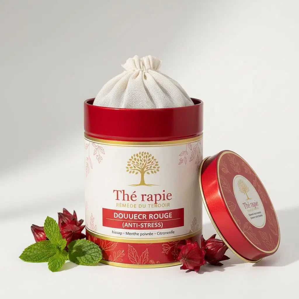 Infusion anti-stress Douceur Rouge – Tisane relaxation premium sénégalaise 146g