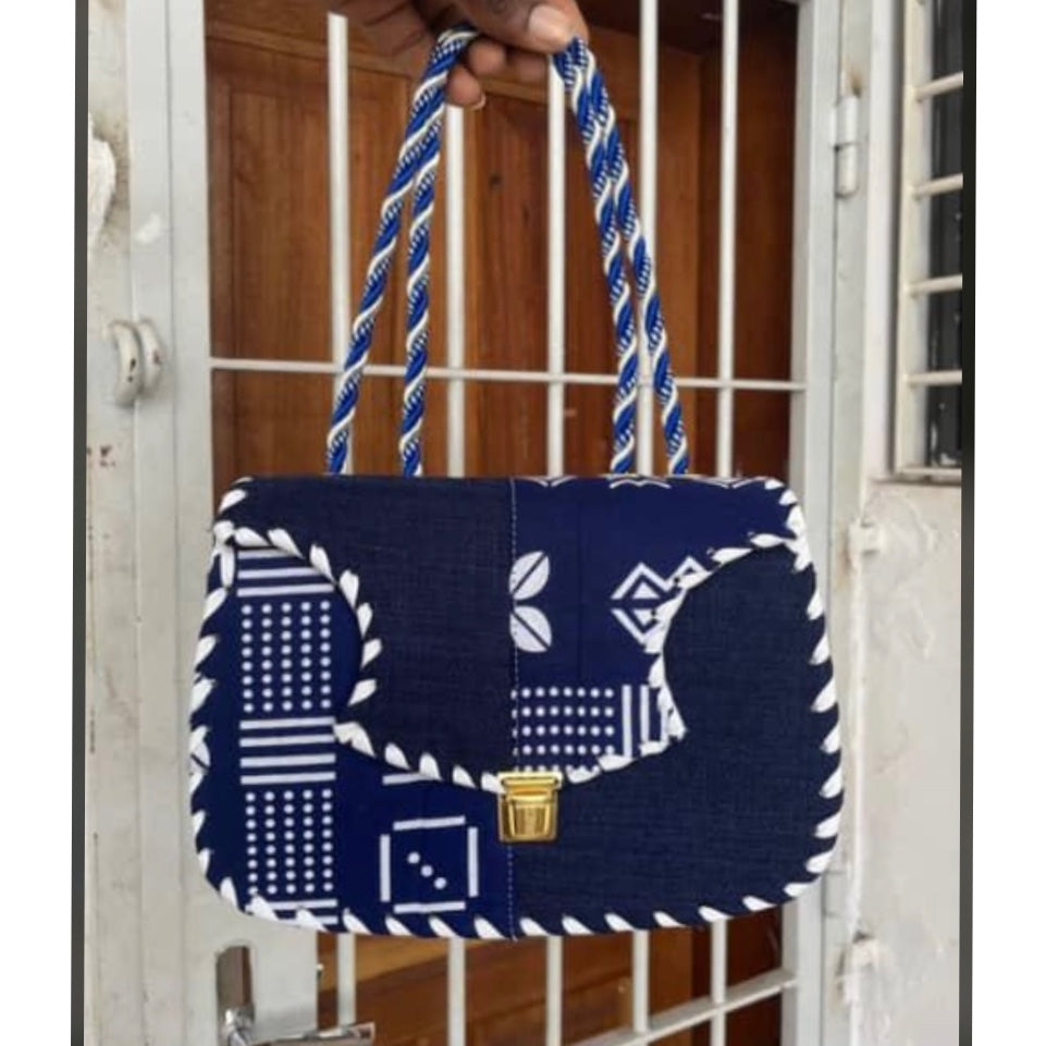 Sac wax africain bleu