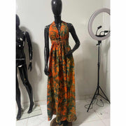 Robe été femme orange fluide et légère