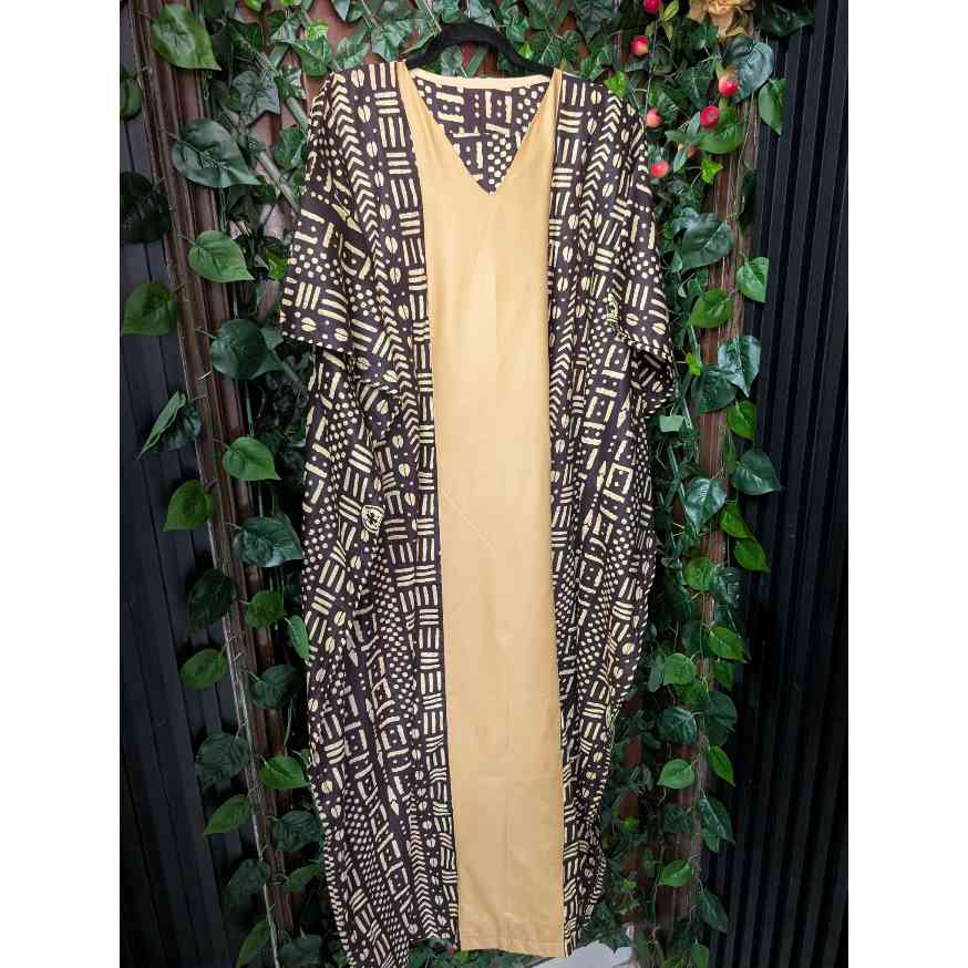 Boubou coton femme robe longue ample motifs géométriques chic été élégant